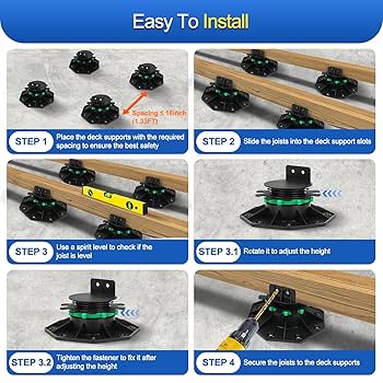 Amazon.com: Zylorix 14Pack Upgraded Adjustable Deck Support